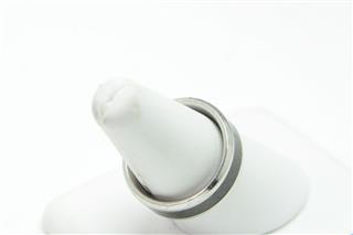 MENS STAINLESS STEEL CARBON FIBER RING WEDDING BAND WITH DIAMOND UNBRANDED SIZE